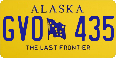 AK license plate GVO435