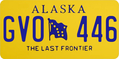 AK license plate GVO446