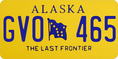 AK license plate GVO465