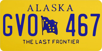 AK license plate GVO467