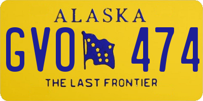AK license plate GVO474