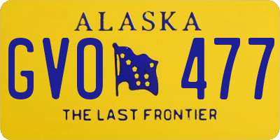AK license plate GVO477