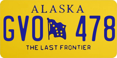 AK license plate GVO478