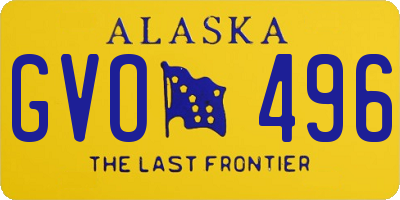 AK license plate GVO496