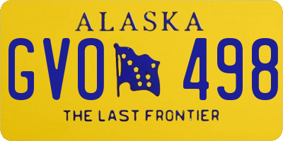 AK license plate GVO498
