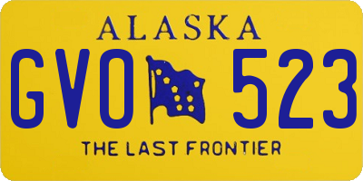 AK license plate GVO523