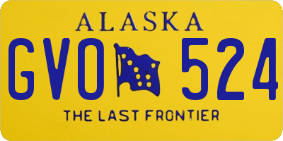 AK license plate GVO524