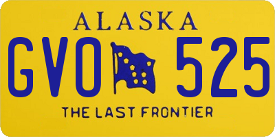 AK license plate GVO525