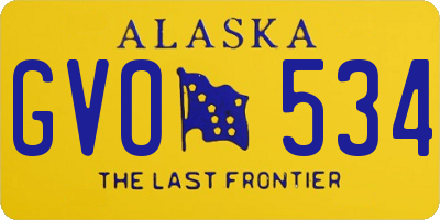 AK license plate GVO534