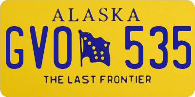 AK license plate GVO535