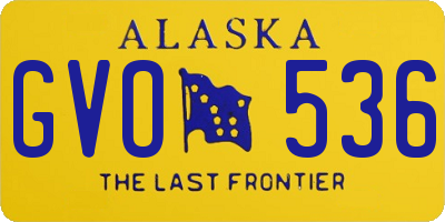 AK license plate GVO536
