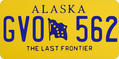 AK license plate GVO562