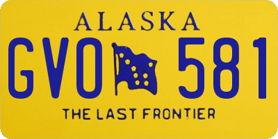 AK license plate GVO581
