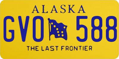 AK license plate GVO588