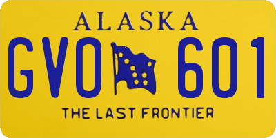 AK license plate GVO601