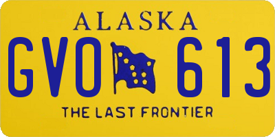 AK license plate GVO613