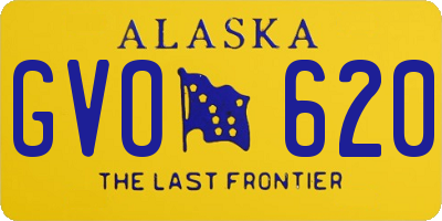 AK license plate GVO620