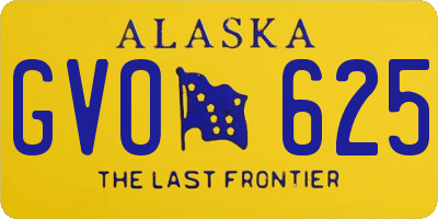 AK license plate GVO625