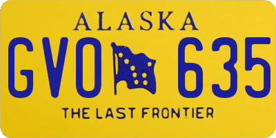 AK license plate GVO635