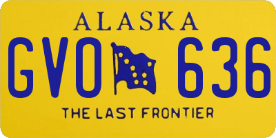 AK license plate GVO636