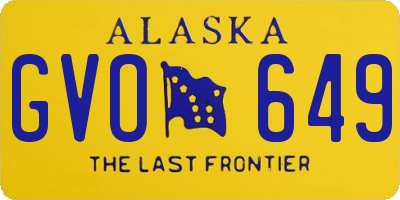 AK license plate GVO649