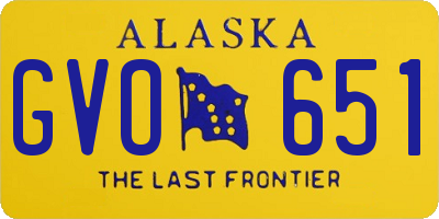AK license plate GVO651