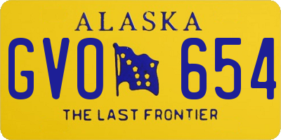 AK license plate GVO654