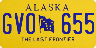 AK license plate GVO655