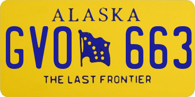 AK license plate GVO663