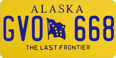 AK license plate GVO668