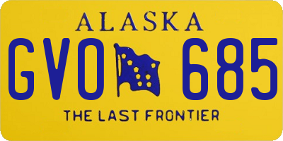 AK license plate GVO685