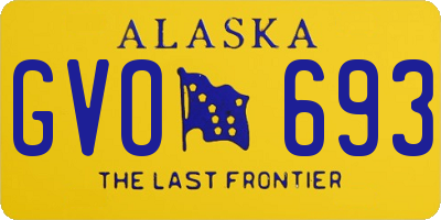 AK license plate GVO693