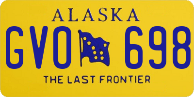 AK license plate GVO698