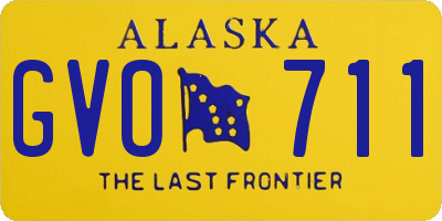 AK license plate GVO711