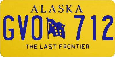 AK license plate GVO712