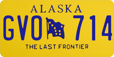 AK license plate GVO714