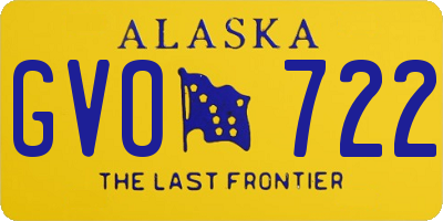 AK license plate GVO722