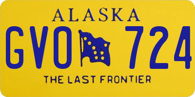 AK license plate GVO724