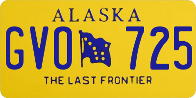 AK license plate GVO725