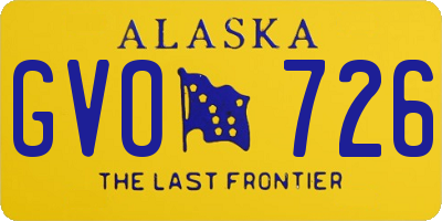 AK license plate GVO726