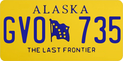 AK license plate GVO735