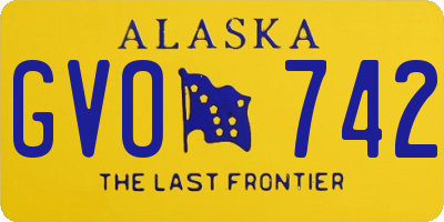 AK license plate GVO742