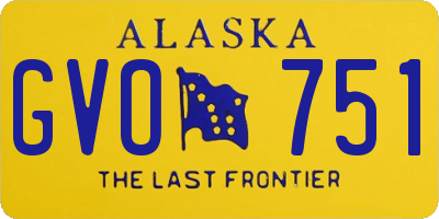 AK license plate GVO751