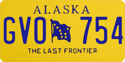 AK license plate GVO754