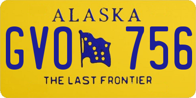 AK license plate GVO756
