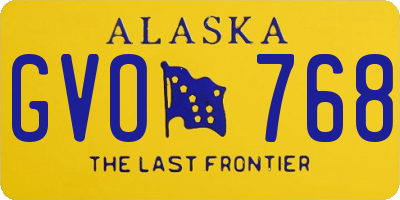 AK license plate GVO768