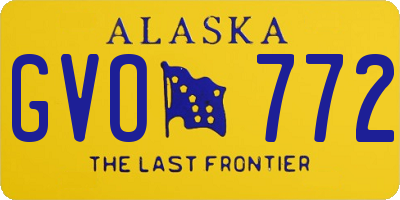 AK license plate GVO772