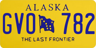 AK license plate GVO782