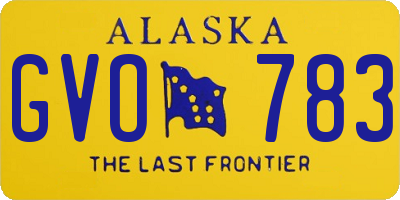 AK license plate GVO783