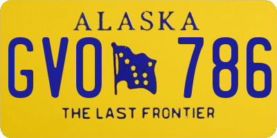 AK license plate GVO786